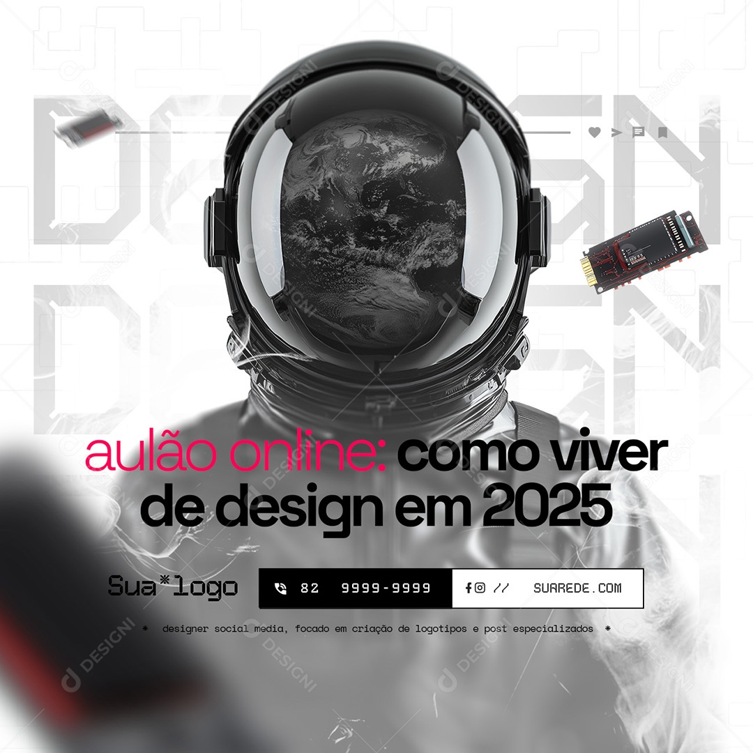 Designer Gráfico Aulão Online Social Media PSD Editável