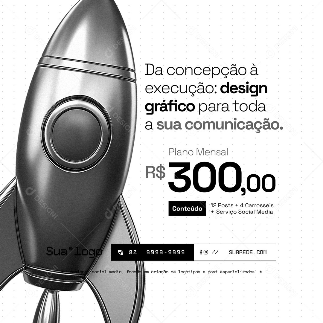 Designer Gráfico da Concepção à Execução Social Media PSD Editável
