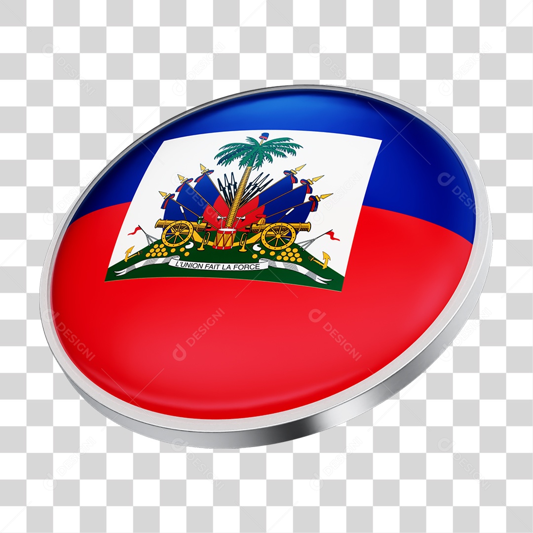 Botão com Bandeira de Haiti PNG Transparente