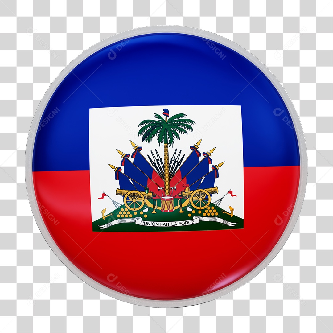 Botão com Bandeira de Haiti PNG Transparente