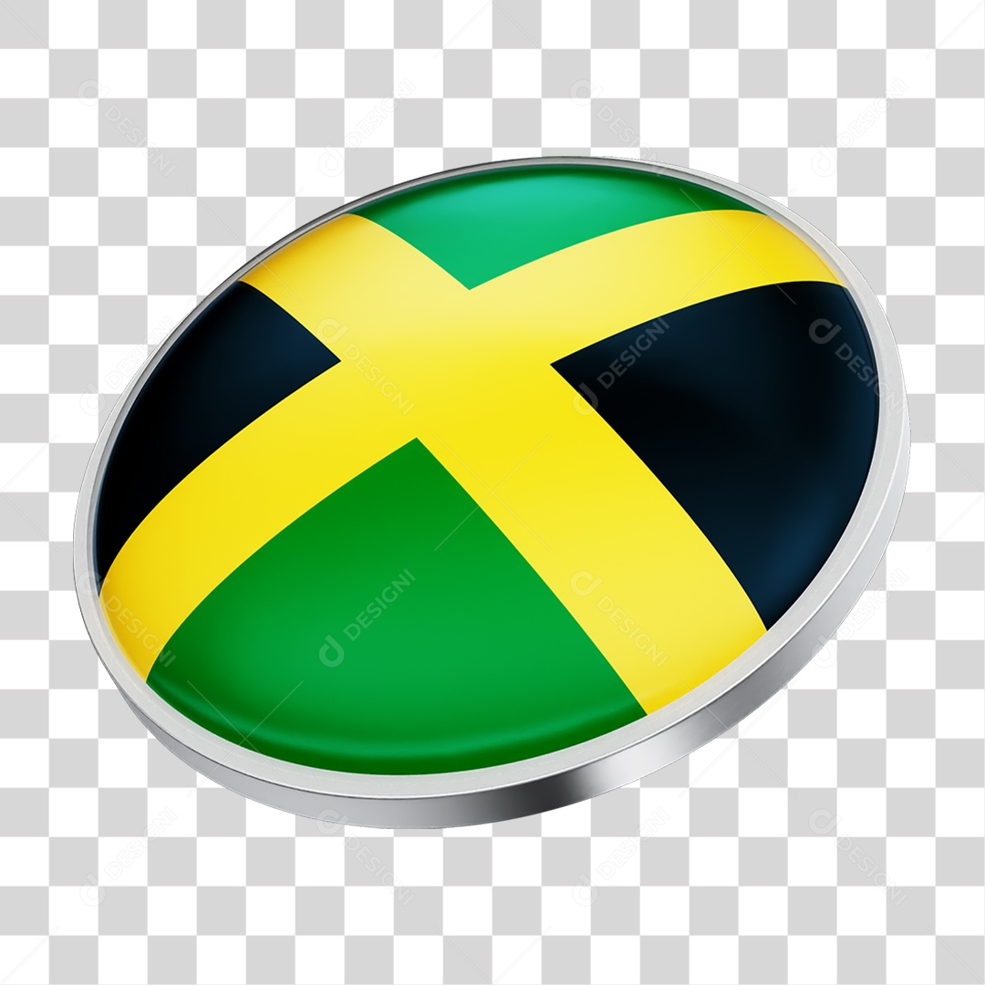 Botão com Bandeira de Jamaica PNG Transparente