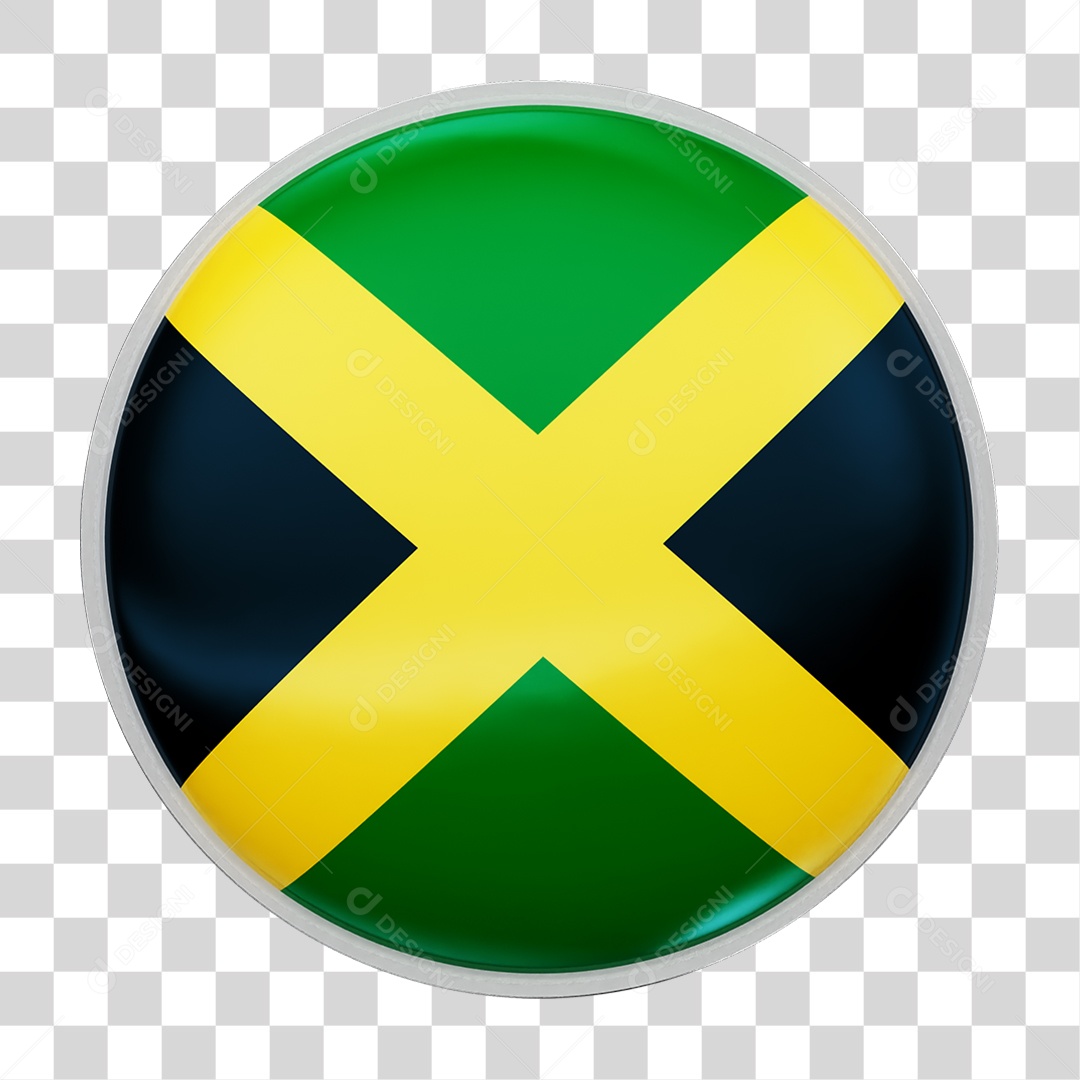 Botão com Bandeira de Jamaica PNG Transparente