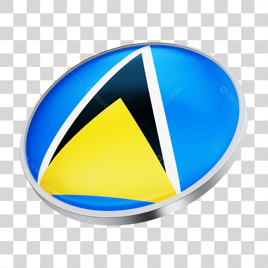 Botão com Bandeira da Santa Lúcia PNG Transparente