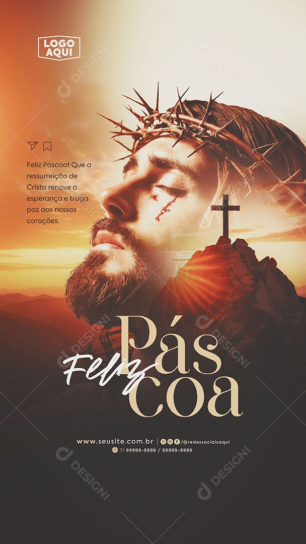 Story Feliz Páscoa 20 de Abril Social Media PSD Editável