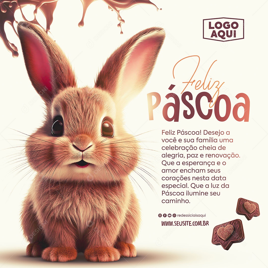 Feliz Páscoa 20 de Abril Social Media PSD Editável