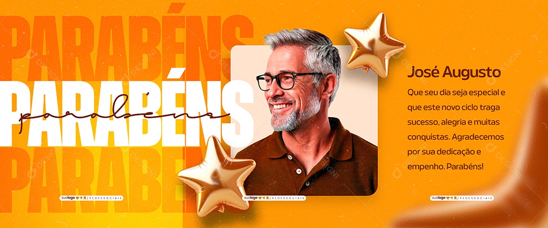 Banner Parabéns José Augusto Social Media PSD Editável