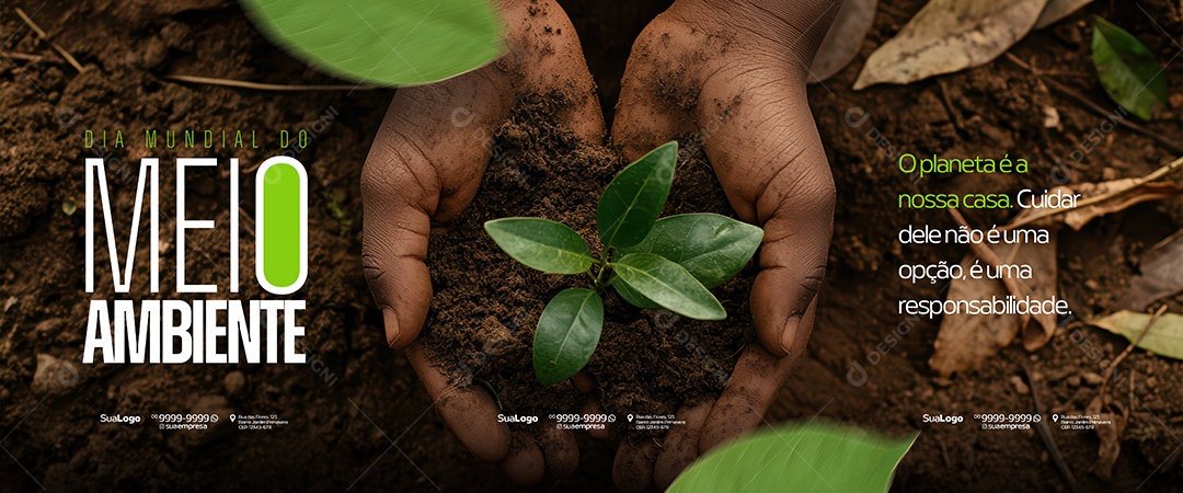 Banner Dia Mundial Do Meio Ambiente O Planeta é Nossa Casa Social Media PSD Editável