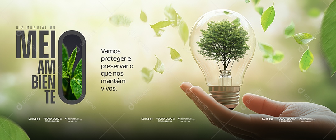 Banner Dia Mundial Do Meio Ambiente Vamos Proteger e Preservar o Que Nos Mantem Vivos Social Media PSD Editável