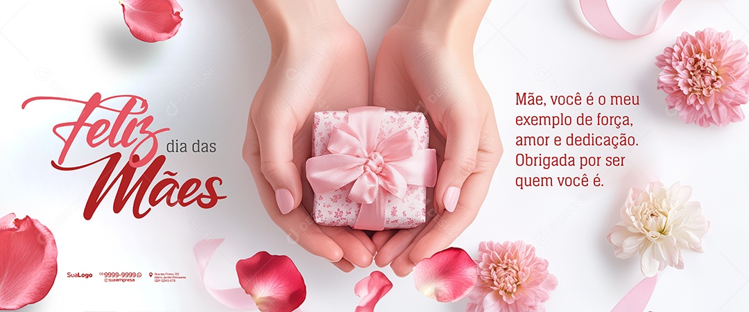 Banner Feliz Dia Das Mães Mãe é o Meu Exemplo de Força Social Media PSD Editável