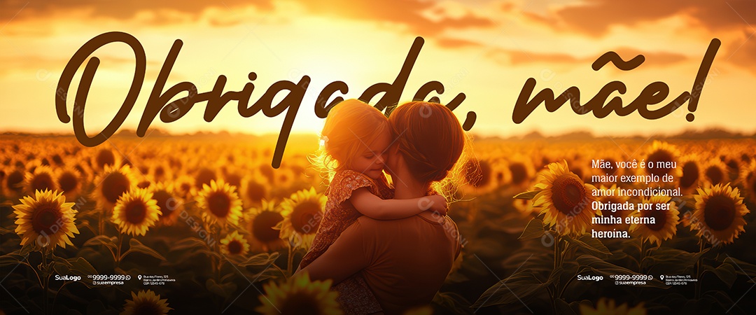 Banner Dia Das Mães Obrigado Mãe Social Media PSD Editável