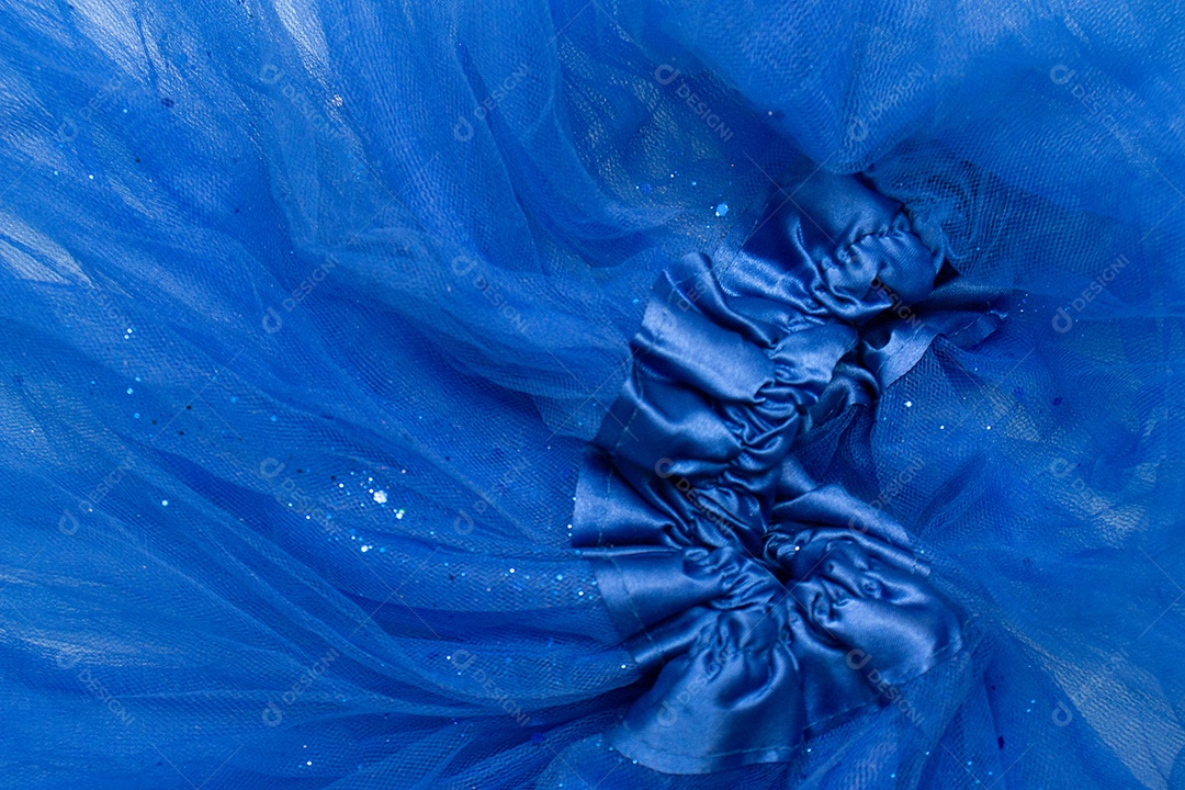 Vista da linda textura de tule azul