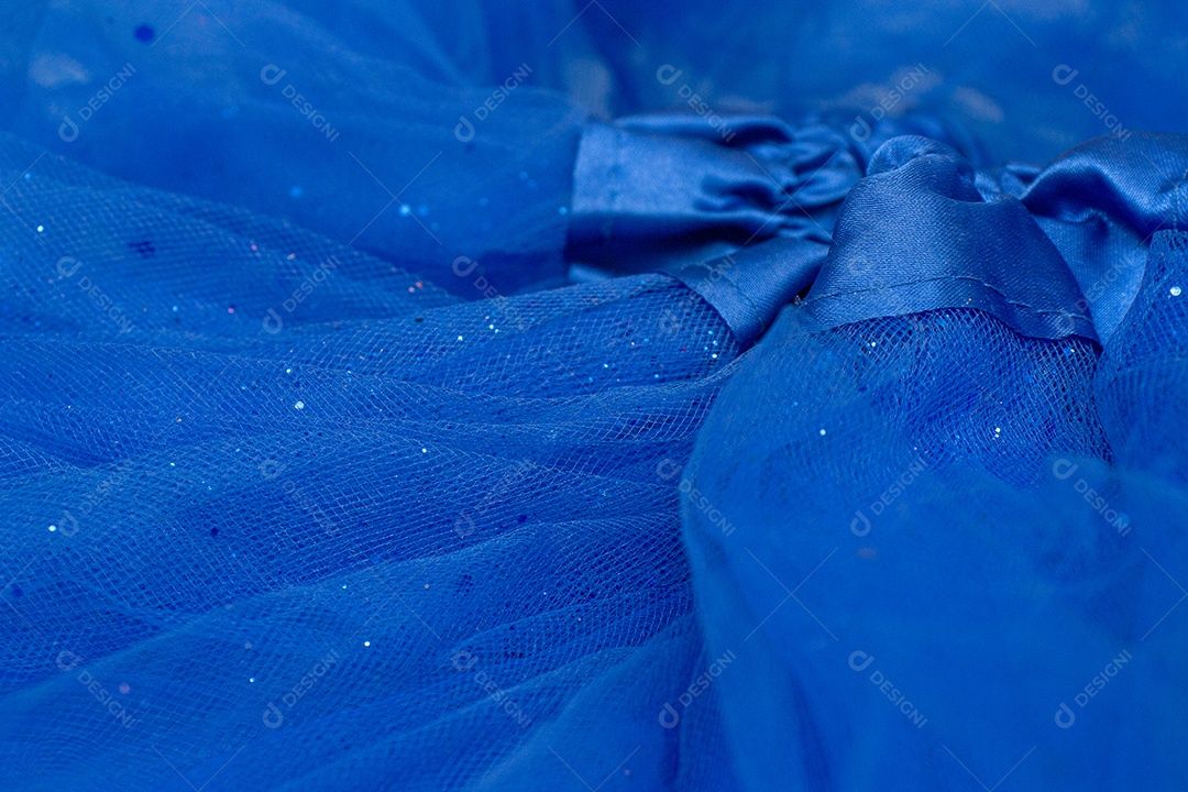 Vista da linda textura de tule azul