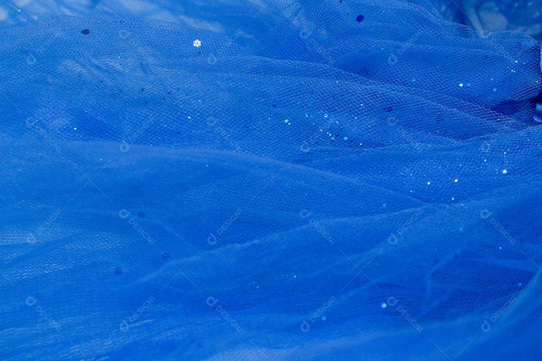 Vista da linda textura de tule azul