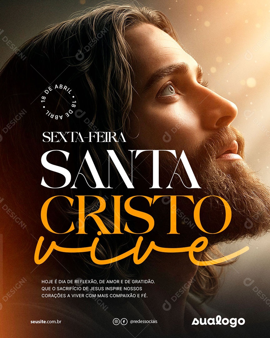Sexta Feira Santa 18 de Abril Social Media PSD Editável