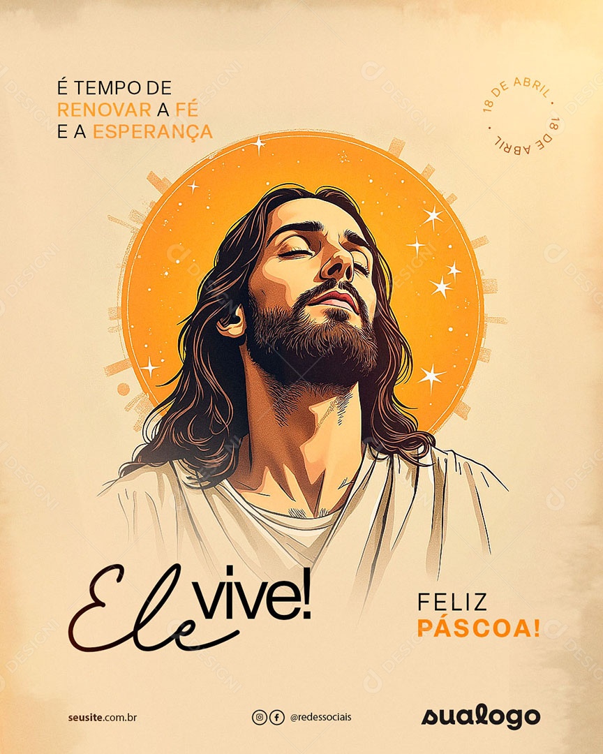 Sexta Feira Santa 18 de Abril Social Media PSD Editável