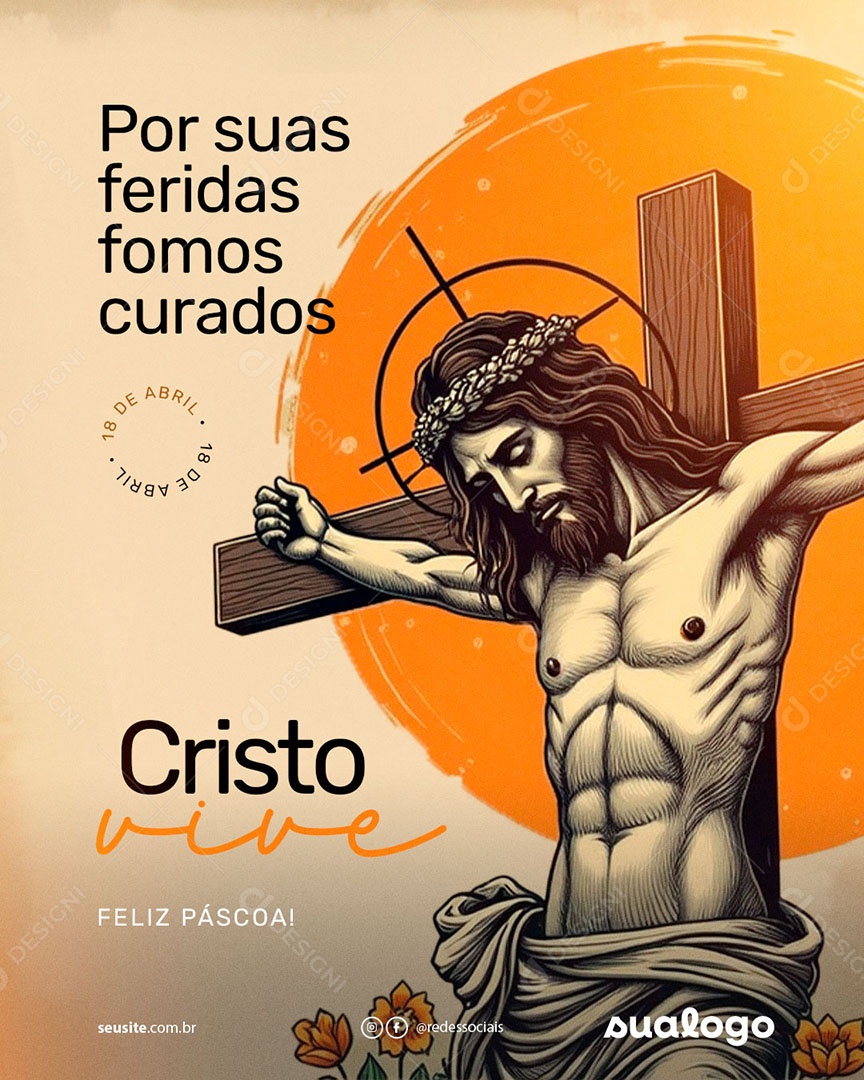 Sexta Feira Santa 18 de Abril Social Media PSD Editável
