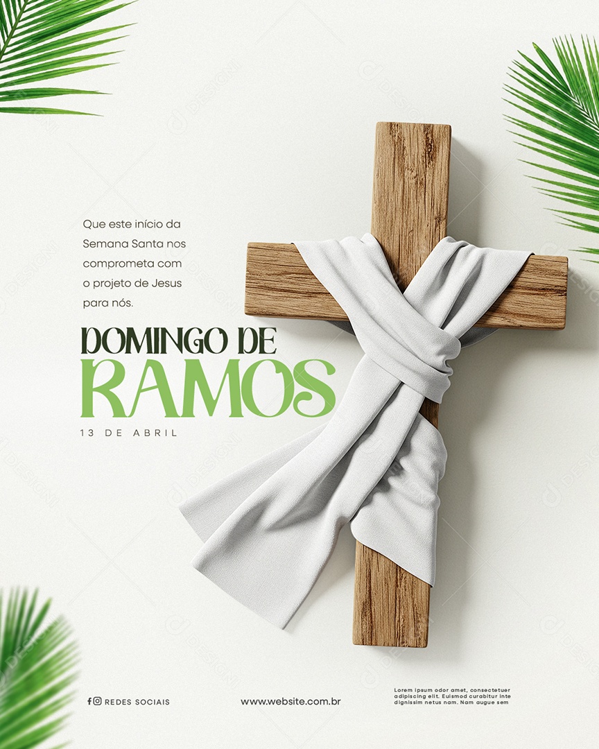 Domingo de Ramos 13 de Abril Social Media PSD Editável