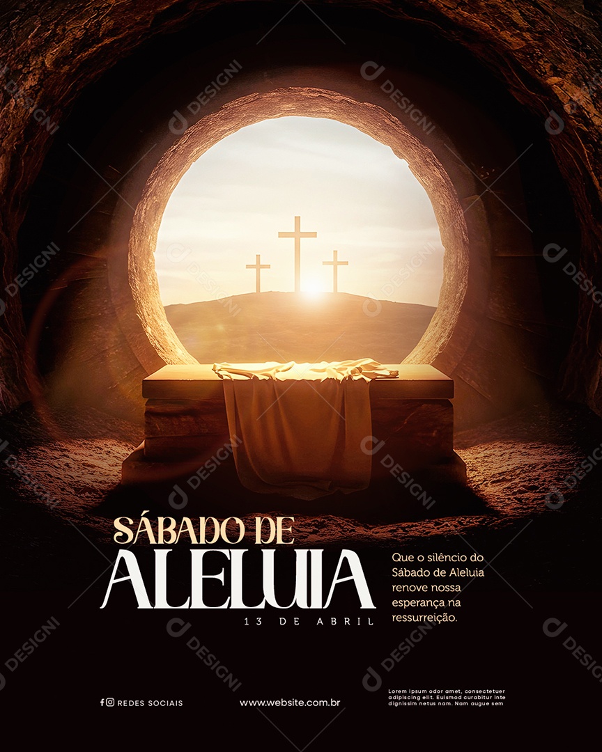 Sábado de Aleluia 13 de Abril Social Media PSD Editável