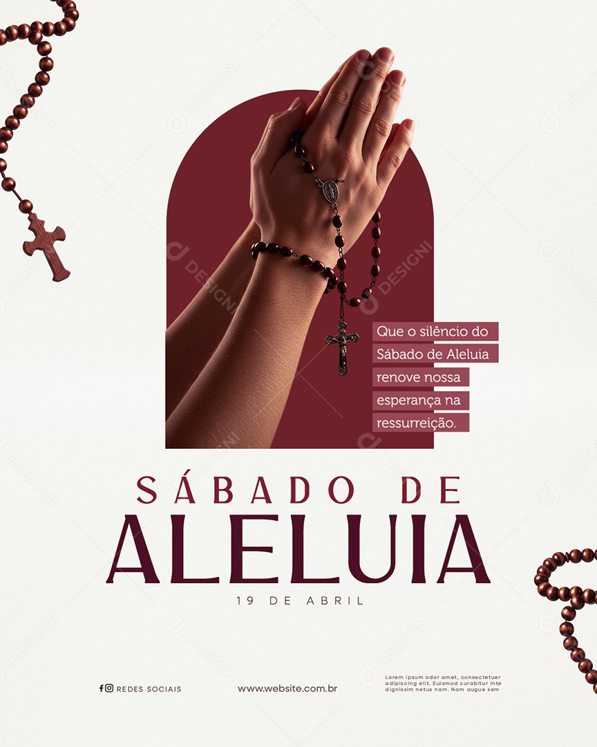 Sábado de Aleluia 19 de Abril Social Media PSD Editável