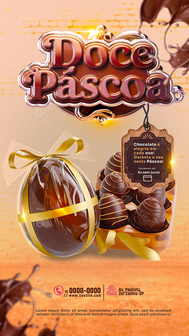 Story Doce Páscoa Social Media PSD Editável