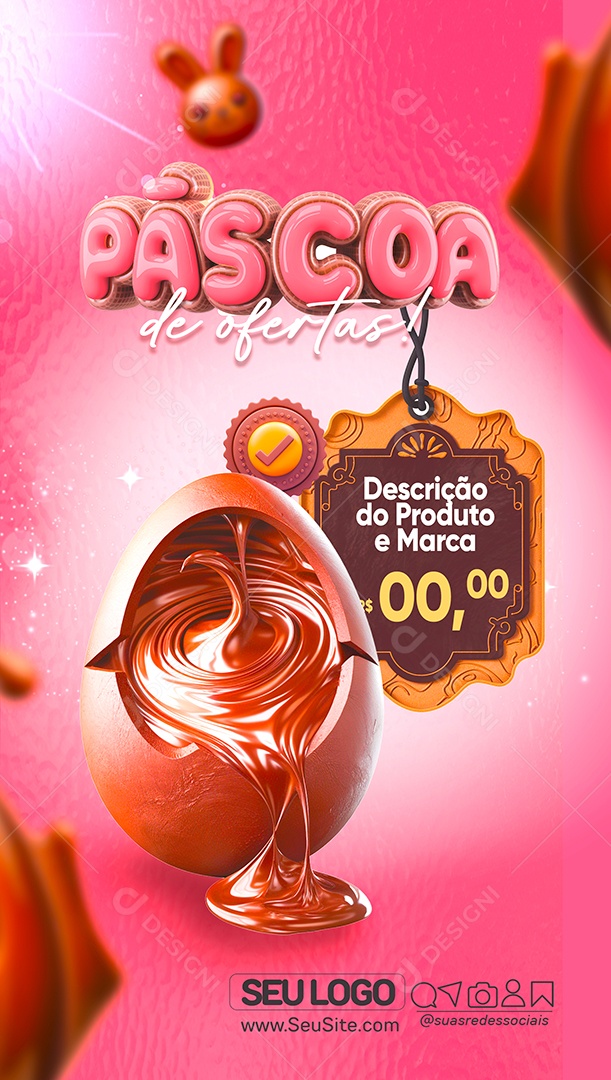 Story Páscoa de Ofertas Social Media PSD Editável