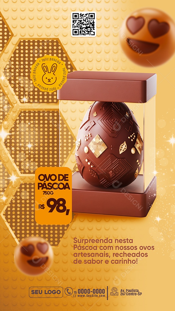 Story Supermercado Ovo de Páscoa Social Media PSD Editável