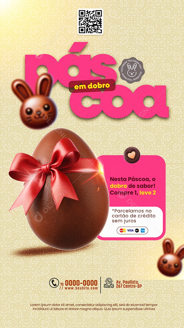 Story Páscoa Em Dobro Social Media PSD Editável