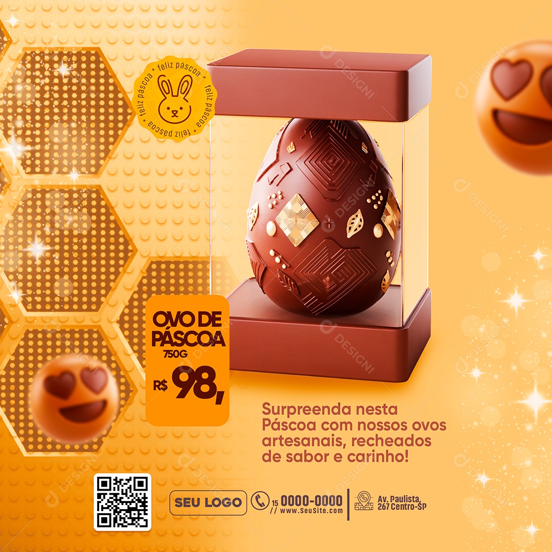 Supermercado Ovo Páscoa Social Media PSD Editável