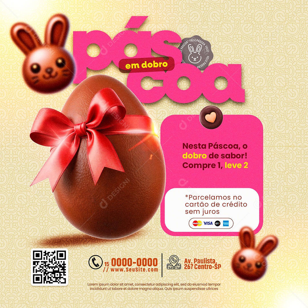 Páscoa Em Dobro Social Media PSD Editável