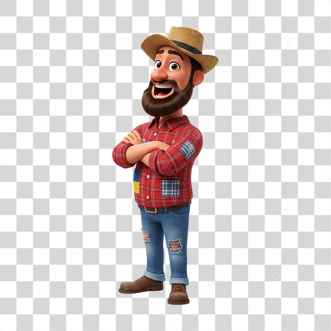 Personagem Homem com Roupa de Festa Junina PNG Transparente