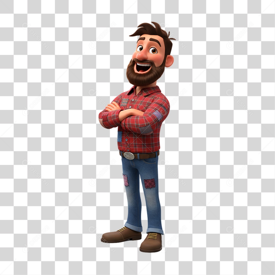 Personagem Homem com Roupa de Festa Junina PNG Transparente