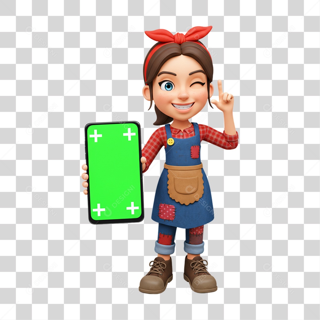 Personagem Mulher com Roupa de Festa Junina PNG Transparente