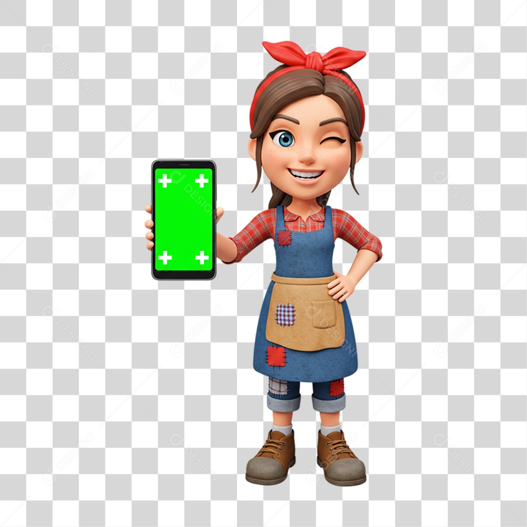 Personagem Mulher com Roupa de Festa Junina PNG Transparente