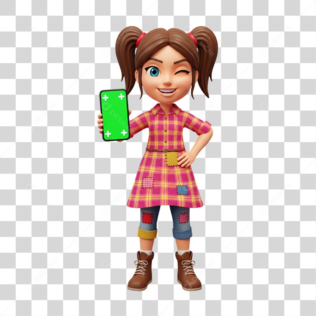 Personagem Mulher com Roupa de Festa Junina PNG Transparente