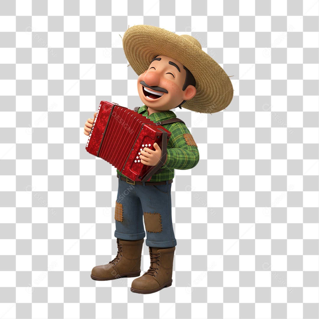 Personagem Homem com Roupa de Festa Junina PNG Transparente