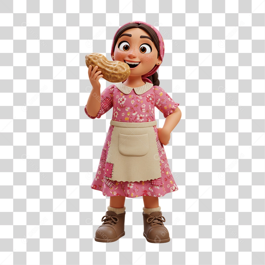 Personagem Mulher com Roupa de Festa Junina PNG Transparente