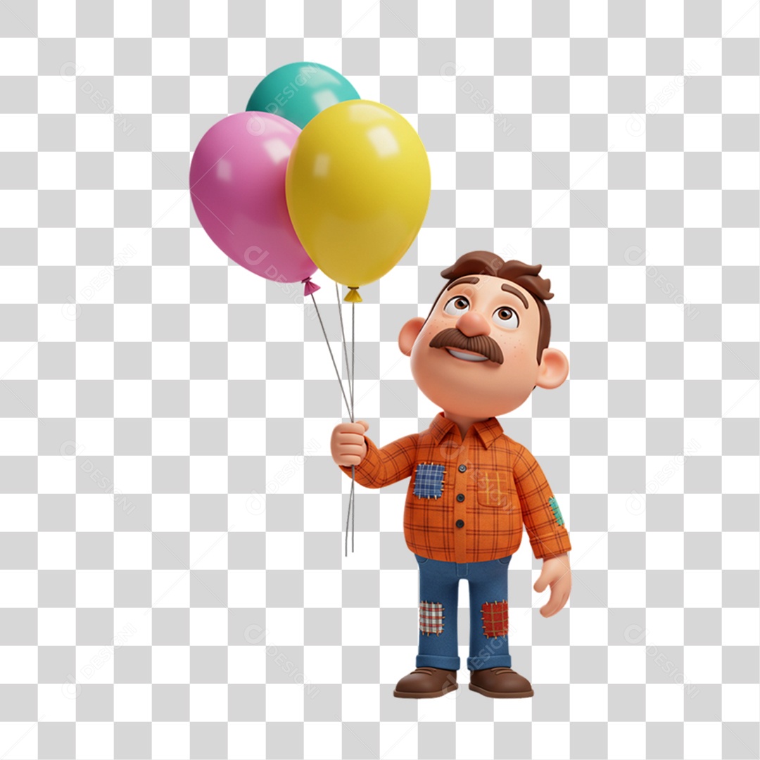 Personagem Homem com Roupa de Festa Junina PNG Transparente