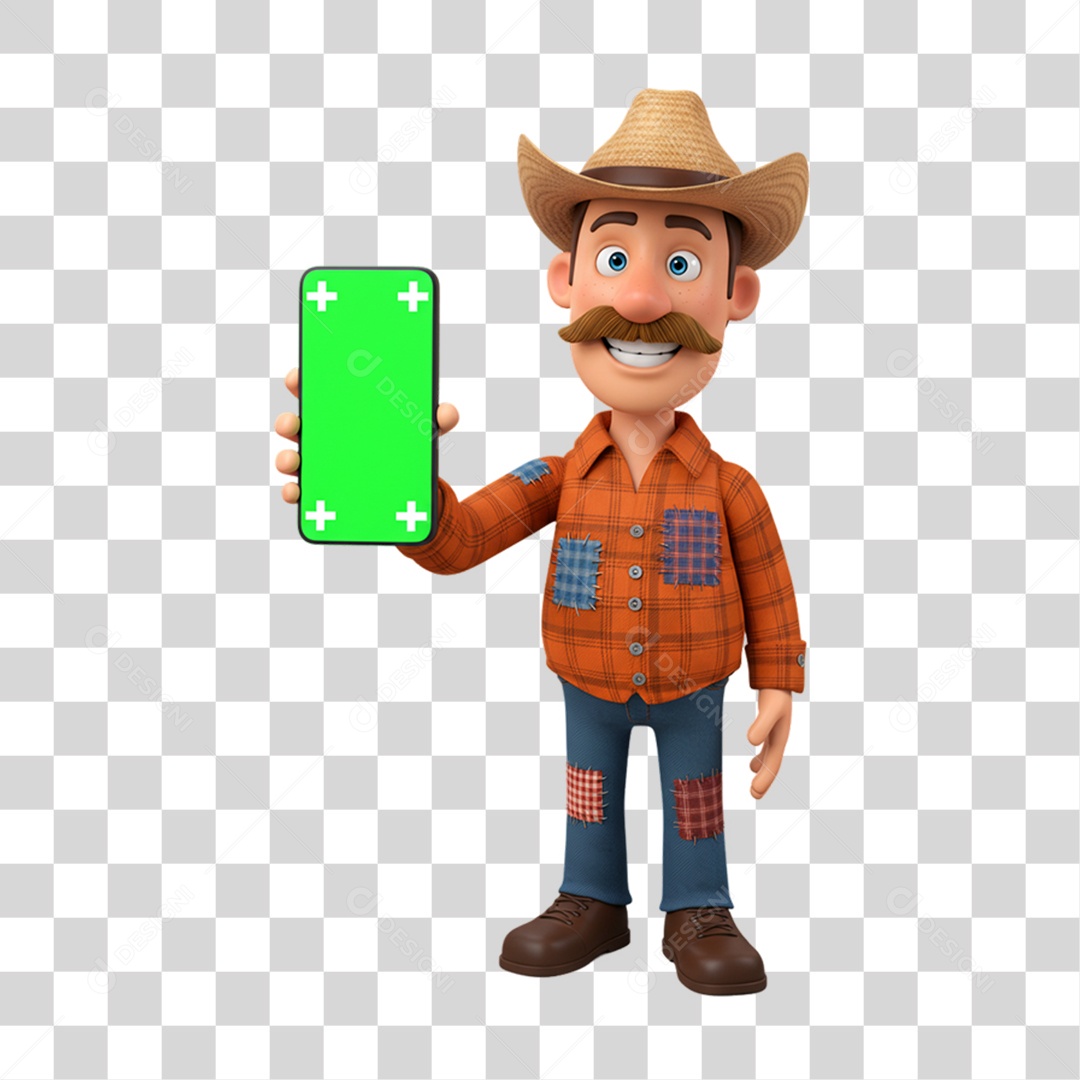 Personagem Homem com Roupa de Festa Junina PNG Transparente