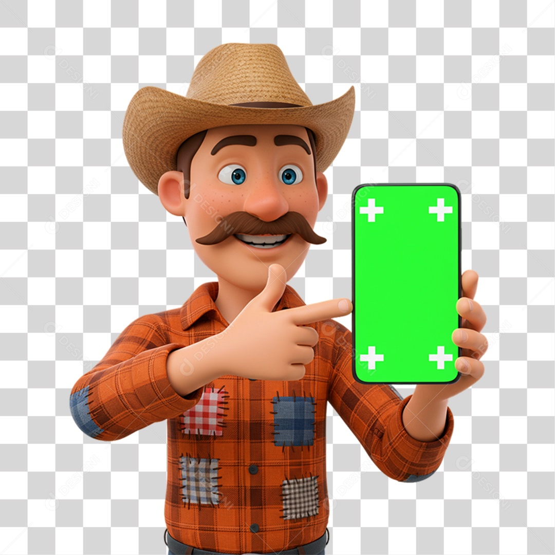 Personagem Homem com Roupa de Festa Junina PNG Transparente