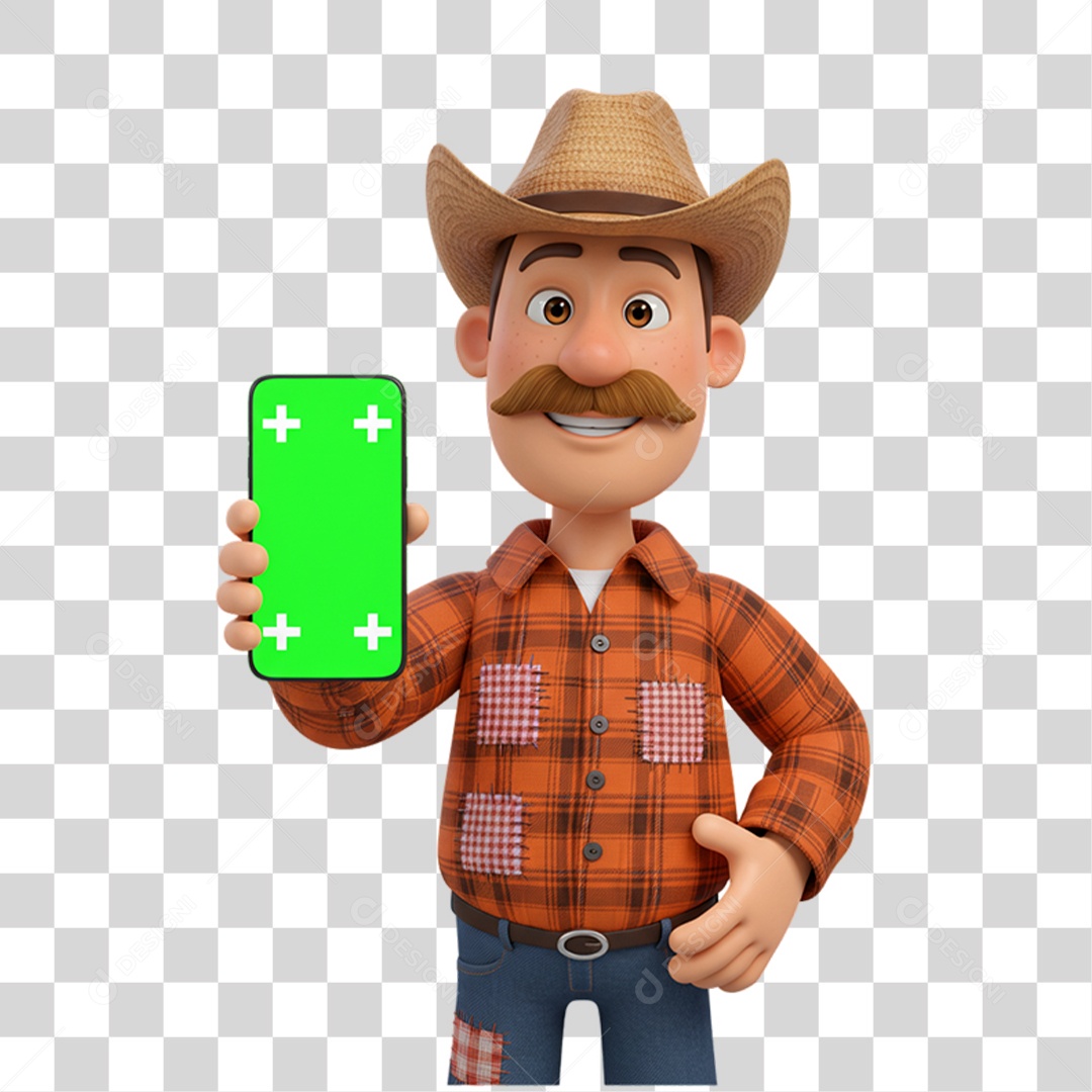 Personagem Homem com Roupa de Festa Junina PNG Transparente