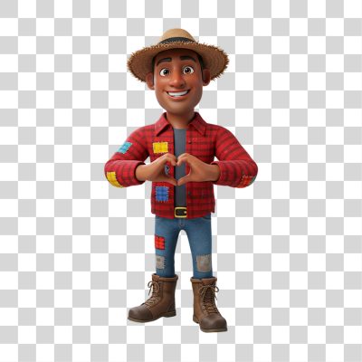 Personagem Homem com Roupa de Festa Junina PNG Transparente