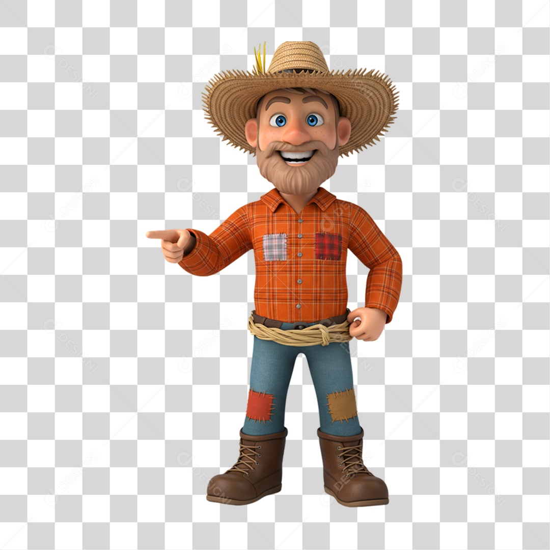 Personagem Homem com Roupa de Festa Junina PNG Transparente