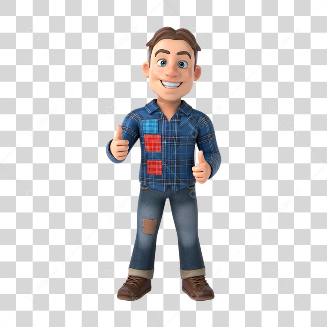Personagem Homem com Roupa de Festa Junina PNG Transparente