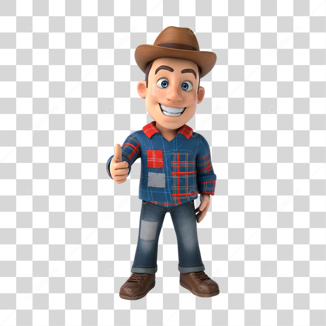 Personagem Homem com Roupa de Festa Junina PNG Transparente