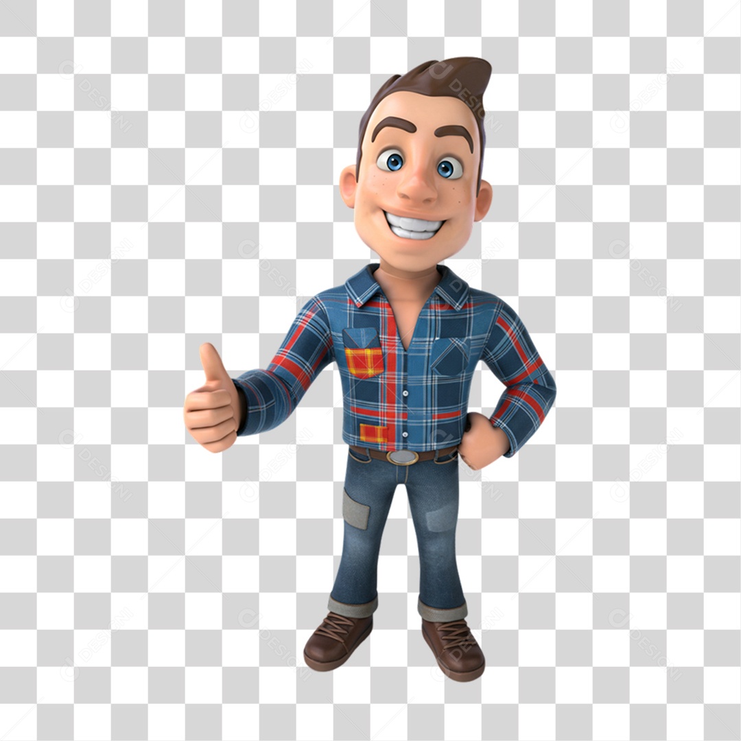 Personagem Homem com Roupa de Festa Junina PNG Transparente