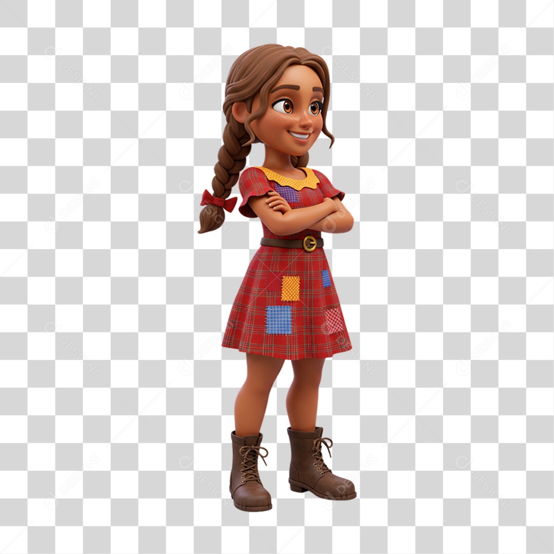 Personagem Mulher com Roupa de Festa Junina PNG Transparente