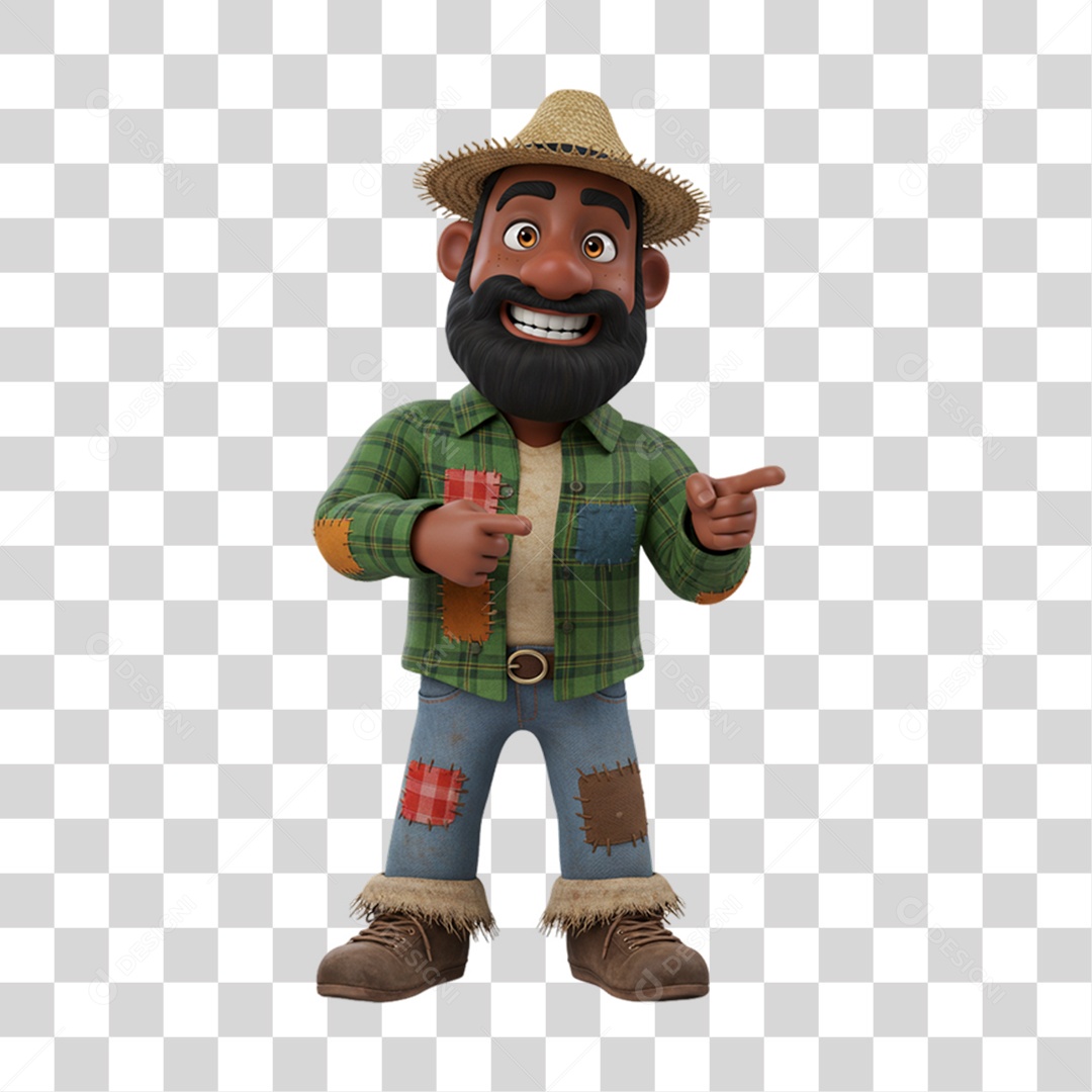 Personagem Homem com Roupa de Festa Junina PNG Transparente