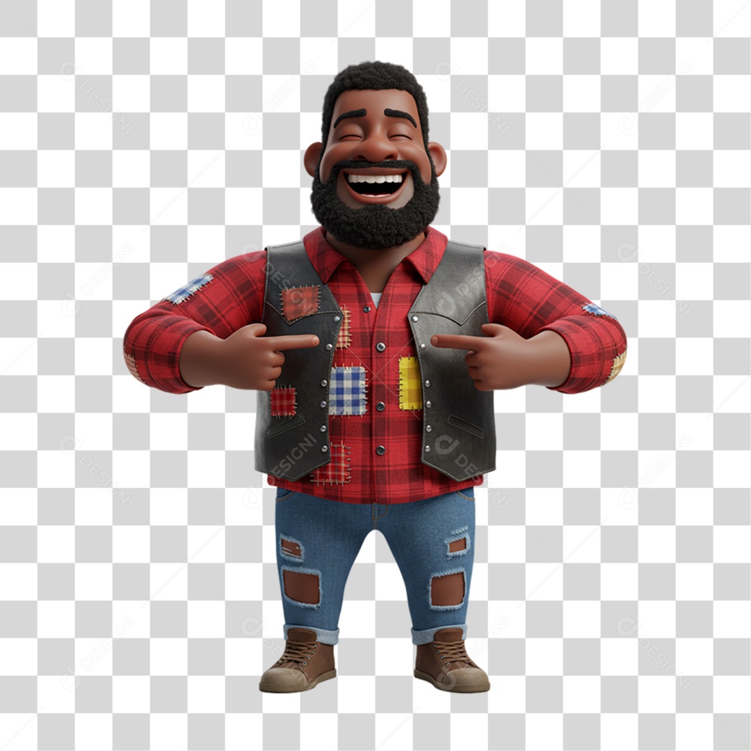 Personagem Homem com Roupa de Festa Junina PNG Transparente