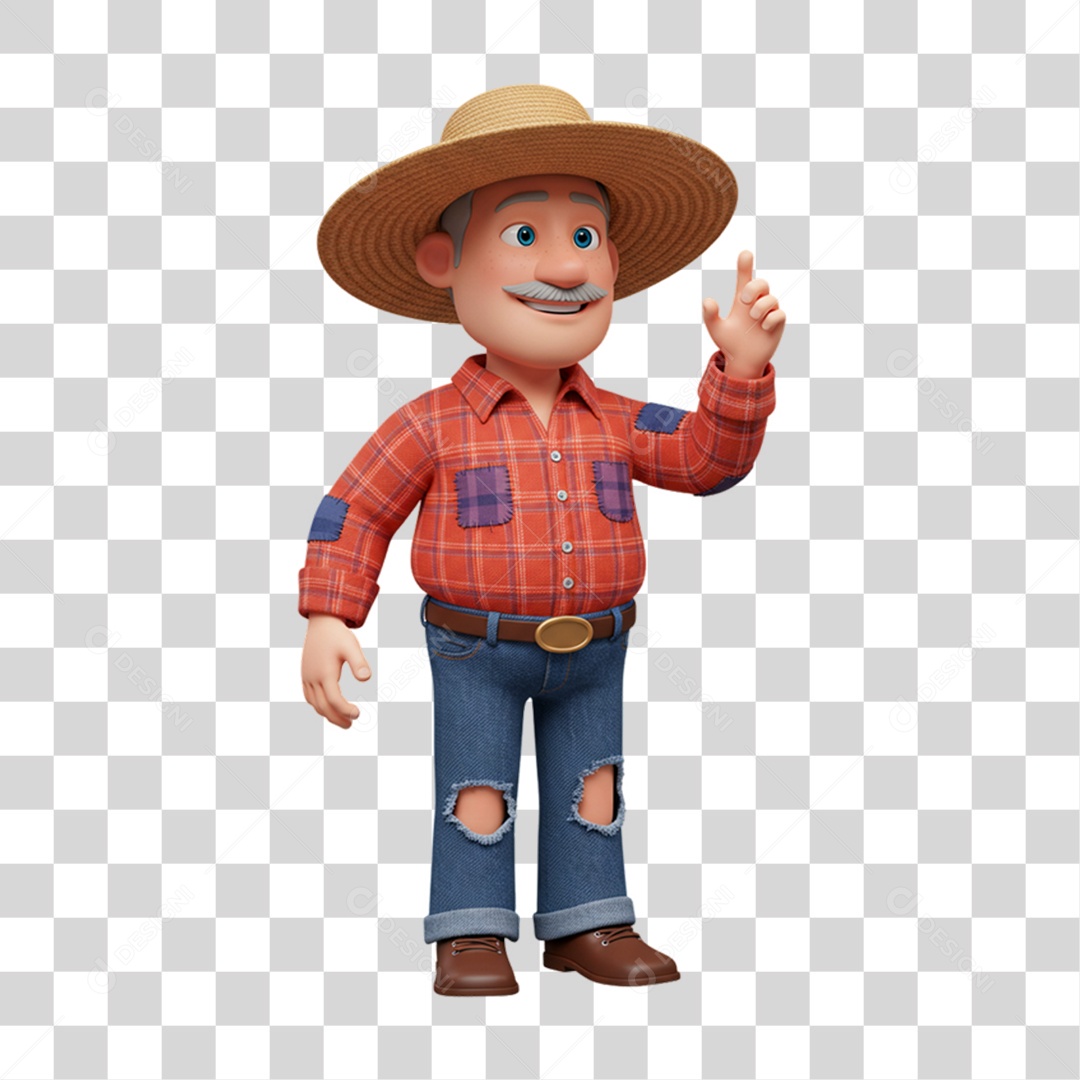 Personagem Homem com Roupa de Festa Junina PNG Transparente