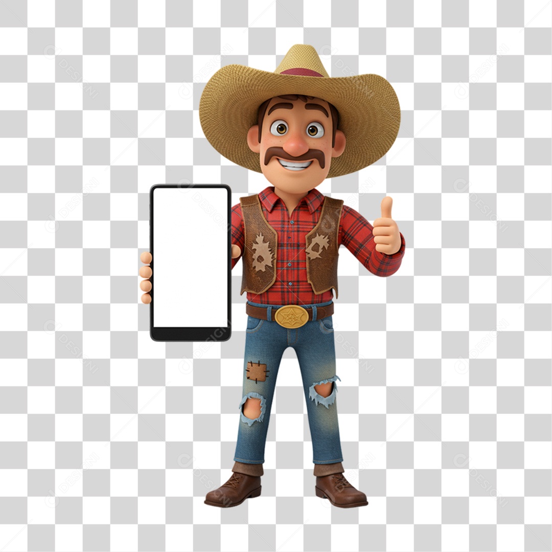 Personagem Homem com Roupa de Festa Junina PNG Transparente